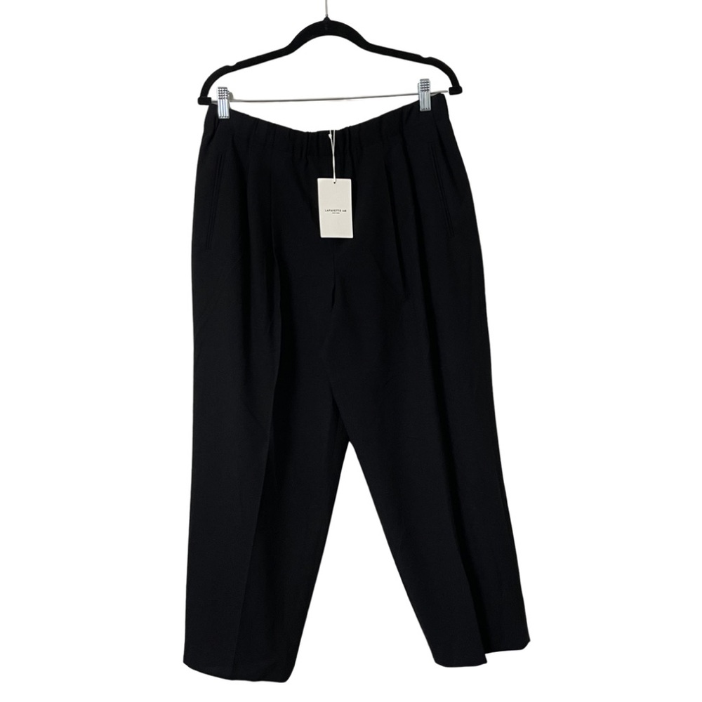 NWT Layfayette148 Bridger Pull On Pants Size Large Black High Rise Crop Trousers